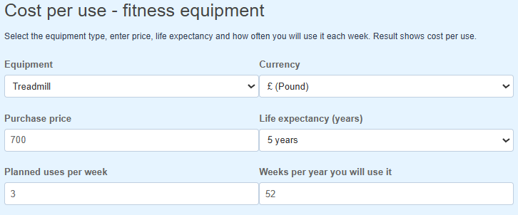 Cost Per Use Calculator - BFE